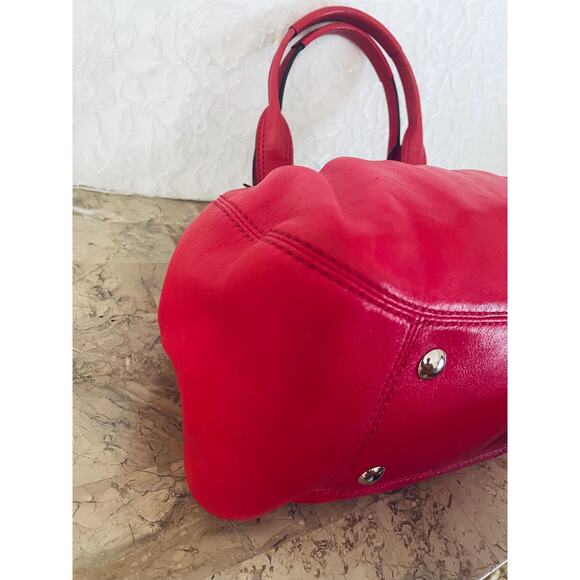 COACH Mia/garnet pink Pleated Leather Carryall Shoulder Bag 13914 - Picture 5 of 9